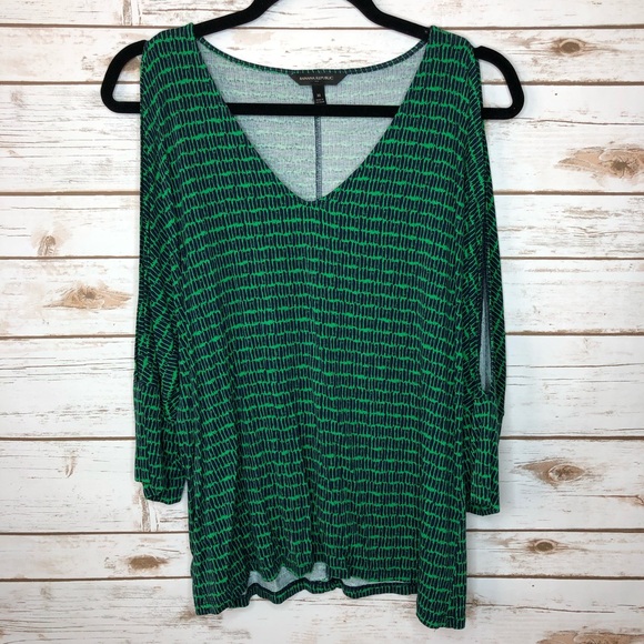 Banana Republic Factory Tops - Banana Republic Factory Green Blue Cold Shoulder